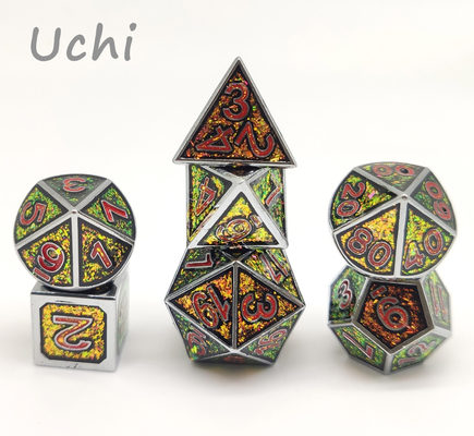 Sturdy Tabletop RPG Dice Set Bề mặt mạ vàng được chạm khắc bằng tay