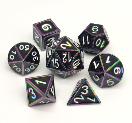 Bộ xúc xắc RPG màu đen được đánh bóng bằng tay bền cho Shadowrun và Pathfinder