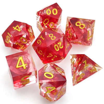 OEM Sharp Edge Nhựa RPG Dice 7 chiếc được đổ bằng tay cho Pathfinder