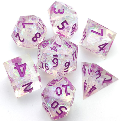 GST Translucent Resin RPG Dice Set Mười hai cạnh sắc nét gọn gàng