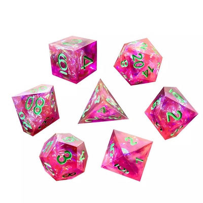 Handmade Sharp Edge Nhựa RPG Xúc xắc Di động Khối đa diện chắc chắn