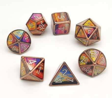 Antiwear Nontoxic Metal Dice RPG Chạm khắc tinh tế cho bộ sưu tập