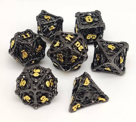 Bộ xúc xắc RPG kim loại thực tế được đánh bóng bằng tay cho chơi game DND và MTG