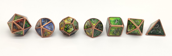 Bộ xúc xắc mini RPG theo chủ đề sang trọng đặt các cạnh sắc nét gọn gàng cho Shadowrun