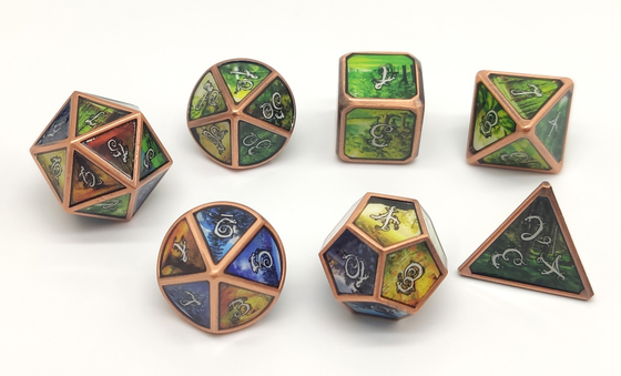 Polyhedral Tiny Dice Set Trọng lượng nhẹ Đa năng được chạm khắc bằng tay