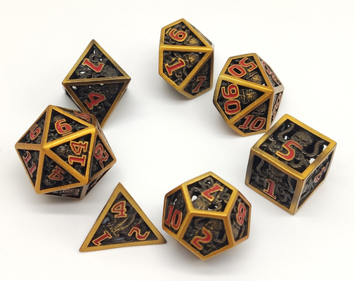 Handcarved Metal Mini Polyhedral Dice Không thấm nước Các cạnh sắc nét gọn gàng