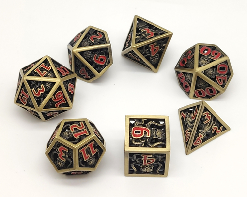 Hand Pouring Metal Polyhedral Dice Bộ 7 món đồ chống mài mòn không mùi