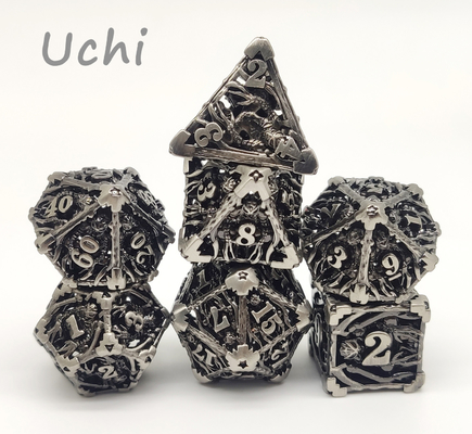 Portable Sturdy Polyhedral 7 Die Set, RPG xúc xắc kim loại chống mài mòn