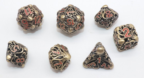 Antiwear Portable Tiny Metal Dice, Bộ xúc xắc đa diện bằng đá quý bền
