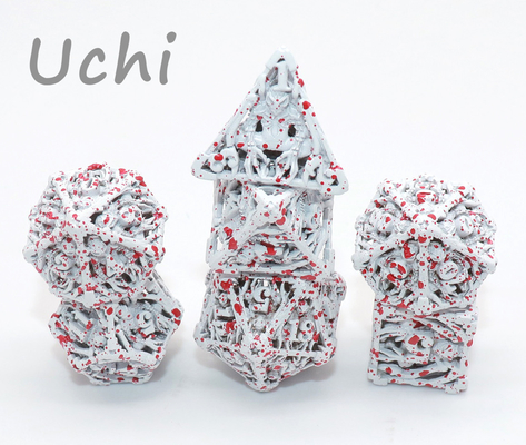 Kim loại trắng Mini Polyhedral Dice Hand Pouring For Collection
