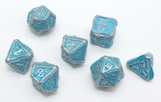 Hand Made Blue Mini Polyhedral Dice Vật liệu kim loại nhẹ
