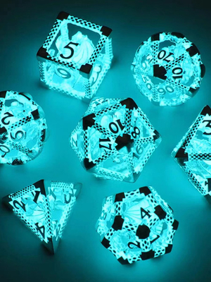 Trò chơi nhập vai vui nhộn DND Dice Đặt trong suốt Led dạ quang Dungeons và Dragons