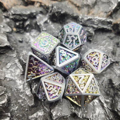 DND Board game slot Machin Xúc xắc kim loại thủ công Đa diện
