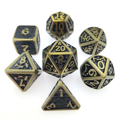 Nhà cung cấp mini Bộ xúc xắc RPG đa diện Bộ bài xì phé RPG Dice Set Metal