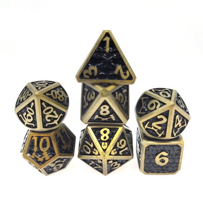 Nhà cung cấp mini Bộ xúc xắc RPG đa diện Bộ bài xì phé RPG Dice Set Metal
