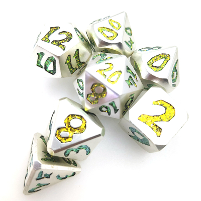 Hand Pouring Bề mặt mạ vàng RPG RPG Dice Set 7 chiếc Polyhedral