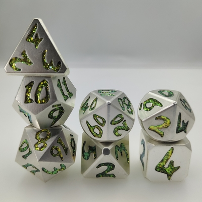 Hand Pouring Bề mặt mạ vàng RPG RPG Dice Set 7 chiếc Polyhedral