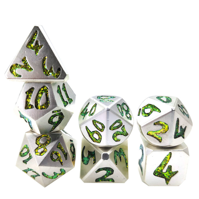 Precision RPG Dice7 Dice Set Thân thiện cho Máy tính bảng Chơi game Đa diện kim loại