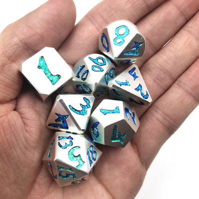 Xúc xắc thực tế Polyhedral Handmade Luxury Blue Trọng lượng nhẹ cho bộ sưu tập
