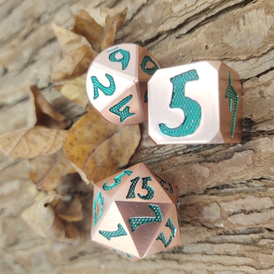 Chất liệu đồng xanh nhạt Mini Black For Dungeons And Dragons Polyhedral Dice Set Light Sharp Edged