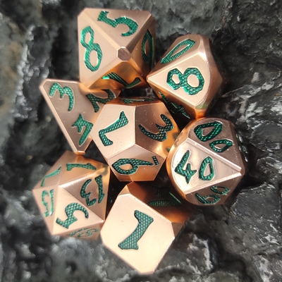 Chất liệu đồng xanh nhạt Mini Black For Dungeons And Dragons Polyhedral Dice Set Light Sharp Edged