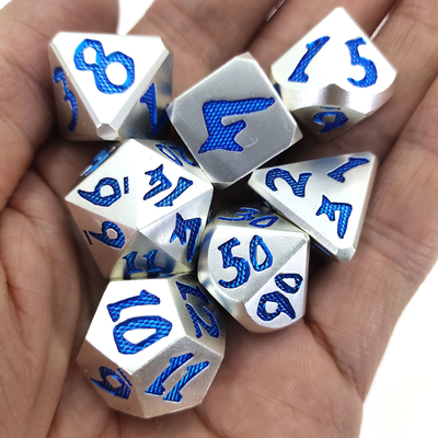 Portable Hand Poured RPG Dice Hand Polished Polyhedral 7 Die