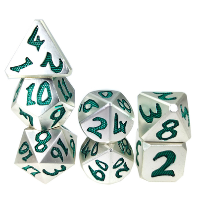 Edge Rpg Dice Rpg Dice Xúc xắc đa diện không mùi Kim loại nhẹ màu xanh lục sắc nét