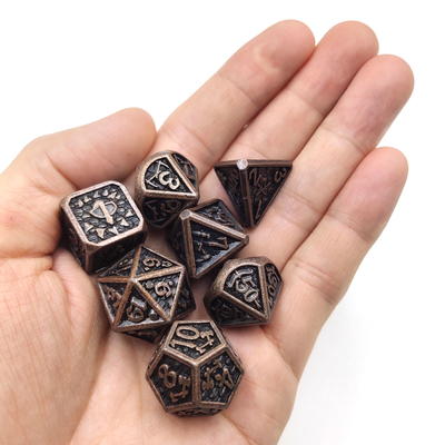 Không mùi Sắc nét Kim loại chống mài mòn Màu sắc nhỏ Xúc xắc Kim loại RPG Xúc xắc Đa diện Cuprum