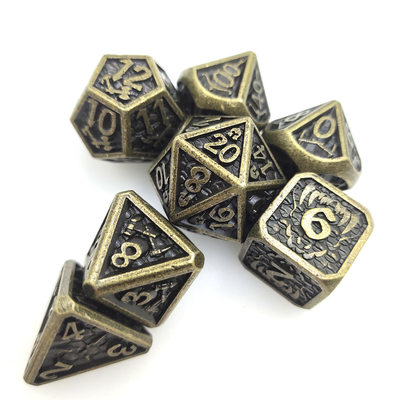 Bộ xúc xắc chơi game trên bàn Bộ kim loại chống mài mòn đa diện Mini Dice Kim loại chống mài mòn cho màu vàng