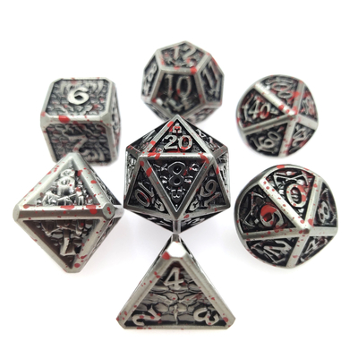 Trọng lượng nhẹ Lõi lỏng Không độc hại Dnd Rainbow Dice Đặt Kim loại đa diện Màu đen