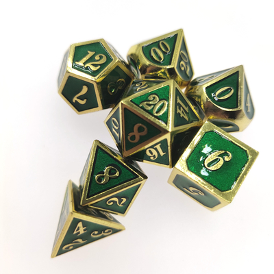 Bộ xúc xắc GST RPG Bộ di động Mini nhẹ chắc chắn cho bộ sưu tập Polyhedral Gilt Green