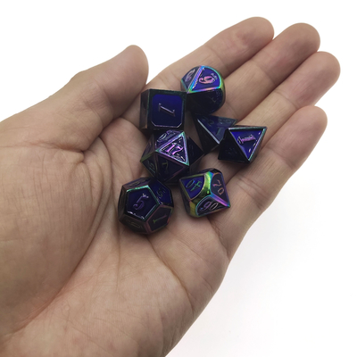 Bộ xúc xắc đa năng đa chức năng Chắc chắn 7 chiếc Kích thước 12cm RPG Bộ xúc xắc Kẽm
