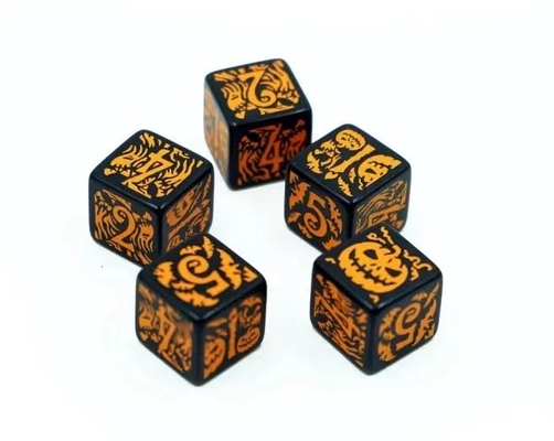 Trò chơi RPG thời trang Đặt xúc xắc 20mm Đen nền màu sắc
