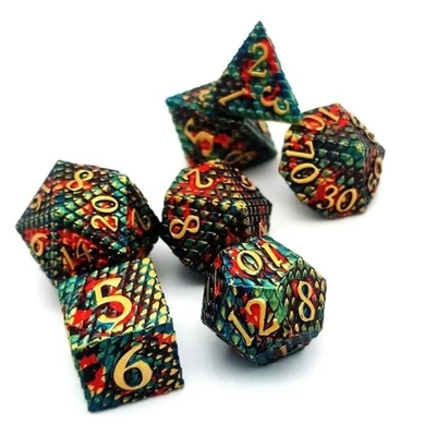Chống mòn kim loại RPG Dice thủ công hình da rắn mịn 16mm