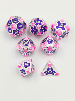 Baroque 7 Piece Polyhedral Gaming Dice Set Metal Sharp Edge Cho RPG