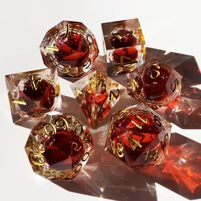 RPG Game Blood Dice Set Đỏ Liquid Core Dice Nhựa Rồng Và Dungeon