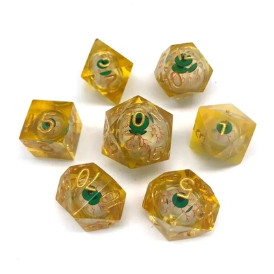 16mm Full Polyhedral Dice Moving Dungeons And Dragons Bloodshot Blue Eye Dice Set Cho Vai trò