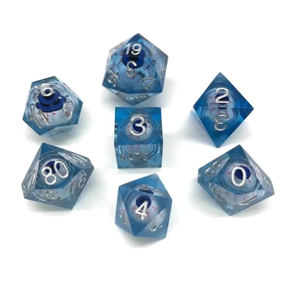 16mm Full Polyhedral Dice Moving Dungeons And Dragons Bloodshot Blue Eye Dice Set Cho Vai trò