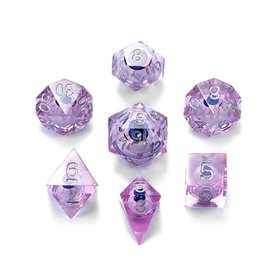 16mm Full Polyhedral Dice Moving Dungeons And Dragons Bloodshot Blue Eye Dice Set Cho Vai trò