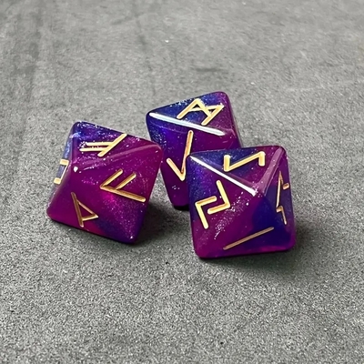 D8 Viking Runes Polyhedral Dice Of Labradorite Elder Futhark / Chơi Chơi Chơi