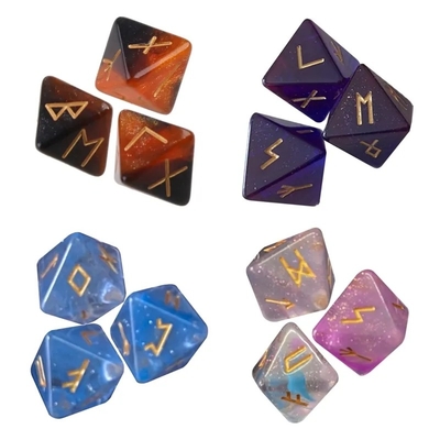 D8 Viking Runes Polyhedral Dice Of Labradorite Elder Futhark / Chơi Chơi Chơi