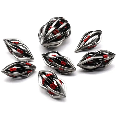 In 3D Cthulhu Hollow Metal Dice 7Piece Set Dragon And Dungeon DND RPG