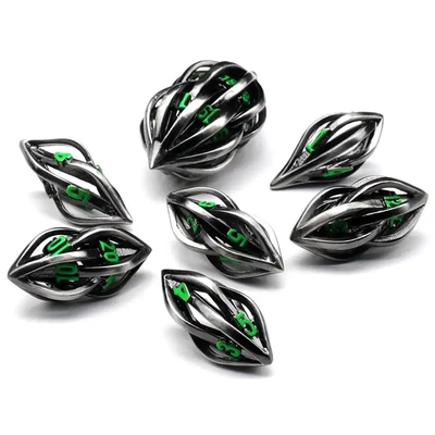 In 3D Cthulhu Hollow Metal Dice 7Piece Set Dragon And Dungeon DND RPG