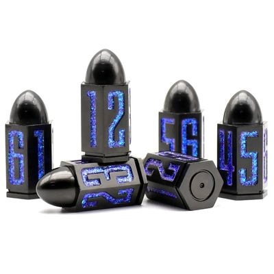 D6 Bullet Metal Dice Set 6 Pcs 6 mặt cho Dnd Dungeons Rpg Warhammer Shadowrun Dice