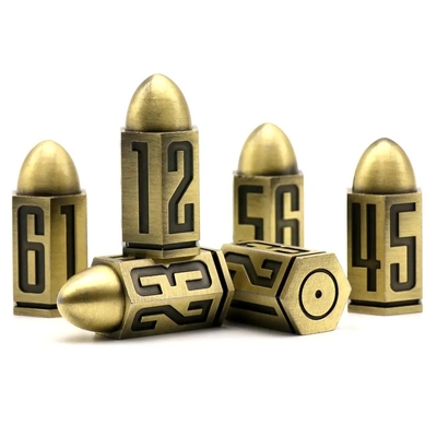 D6 Bullet Metal Dice Set 6 Pcs 6 mặt cho Dnd Dungeons Rpg Warhammer Shadowrun Dice