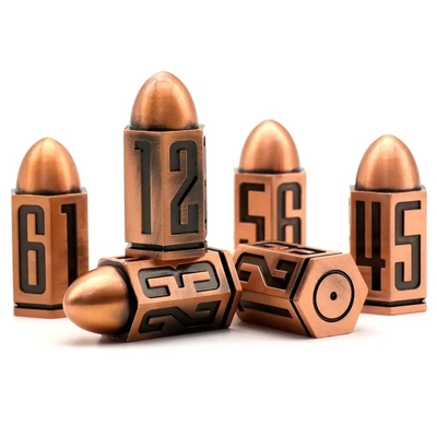 D6 Bullet Metal Dice Set 6 Pcs 6 mặt cho Dnd Dungeons Rpg Warhammer Shadowrun Dice
