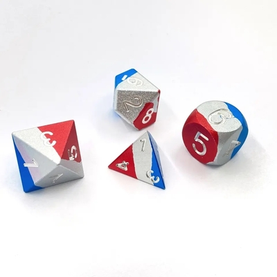 Đơn giản ánh sáng Bule kim loại Dice màu sắc đa diện DND chơi game Dice Set