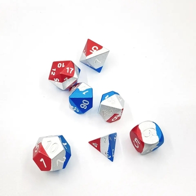 Đơn giản ánh sáng Bule kim loại Dice màu sắc đa diện DND chơi game Dice Set