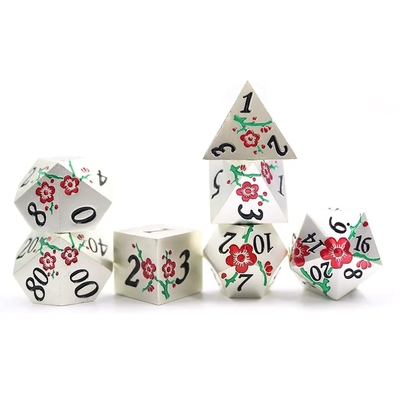 Zinc hợp kim đa giác Plum Blossom Metal Dice Suite Dragon And Dungeon DND