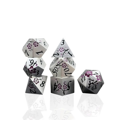 Zinc hợp kim đa giác Plum Blossom Metal Dice Suite Dragon And Dungeon DND